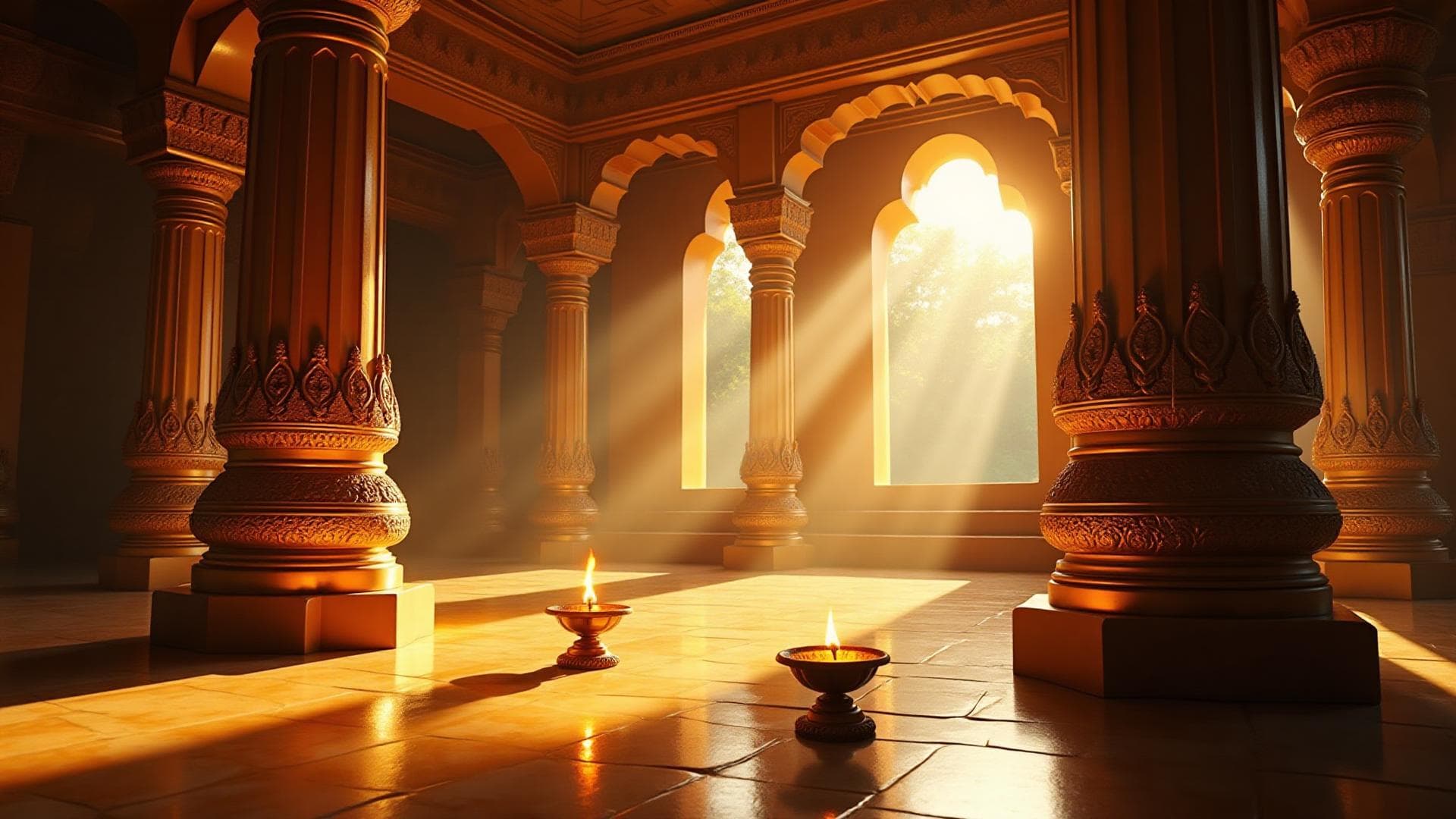 Sacred temple interior